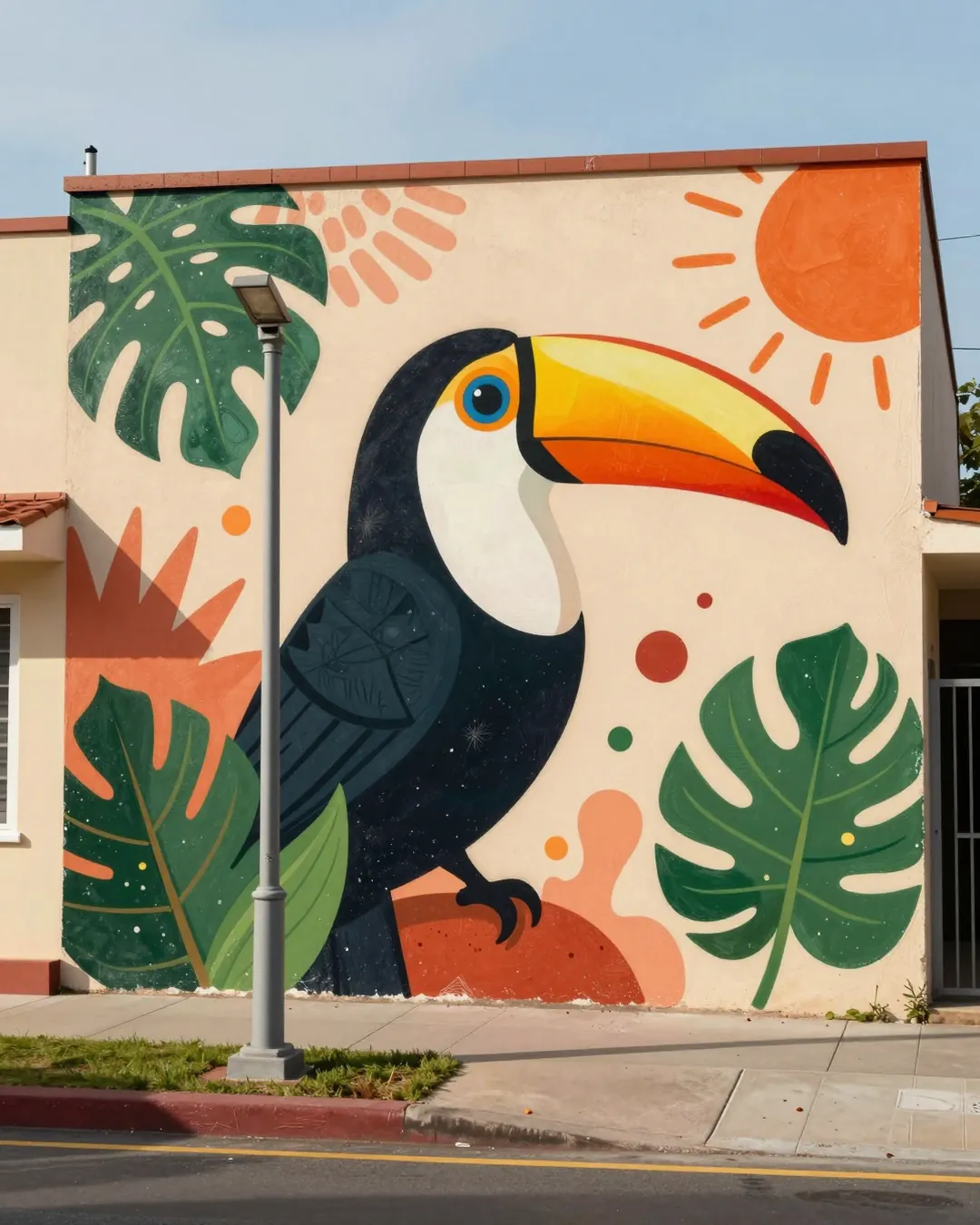 muro novo na descida da estação, ficou lindo demais